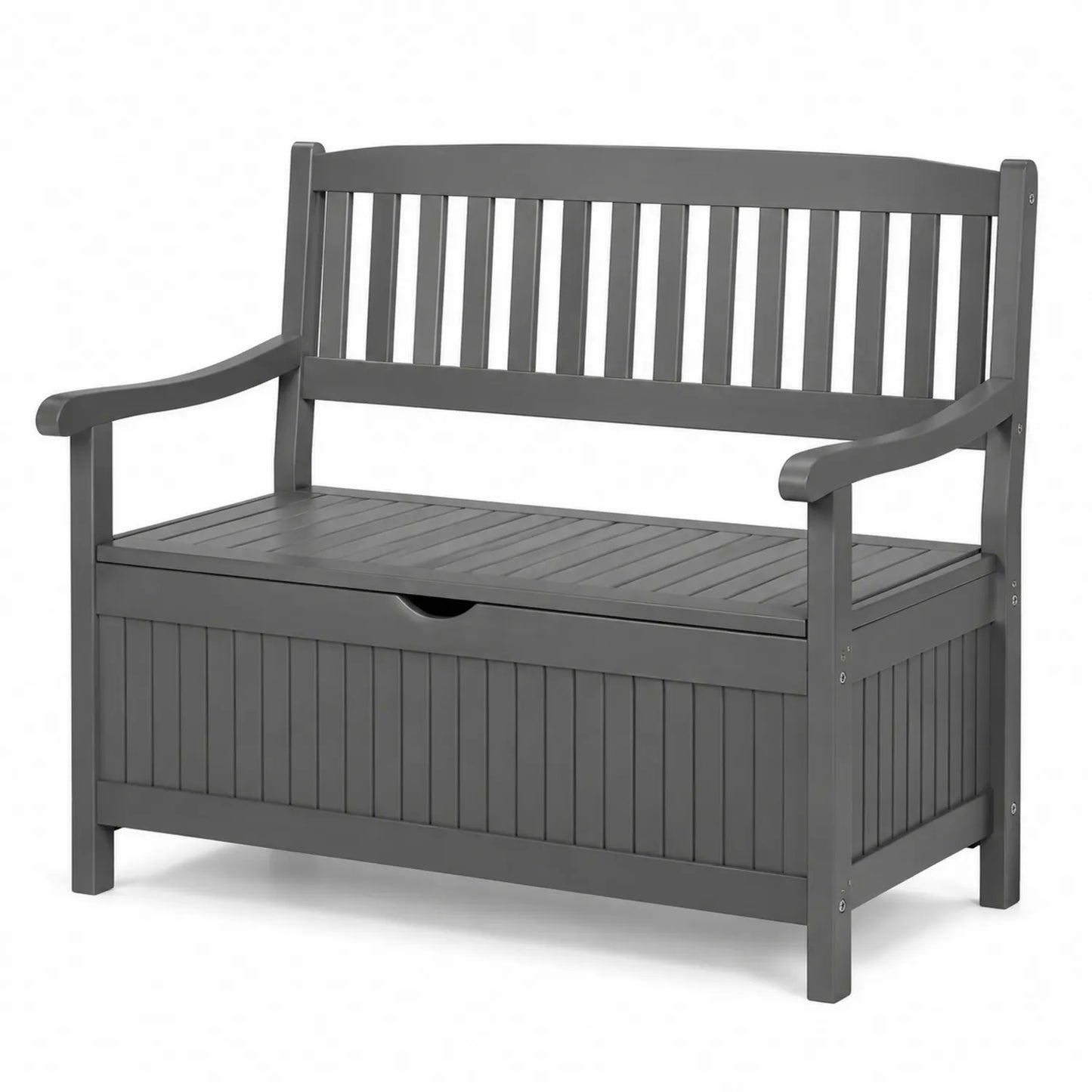 Banc extérieur en bois avec rangement gris 120x60x90cm