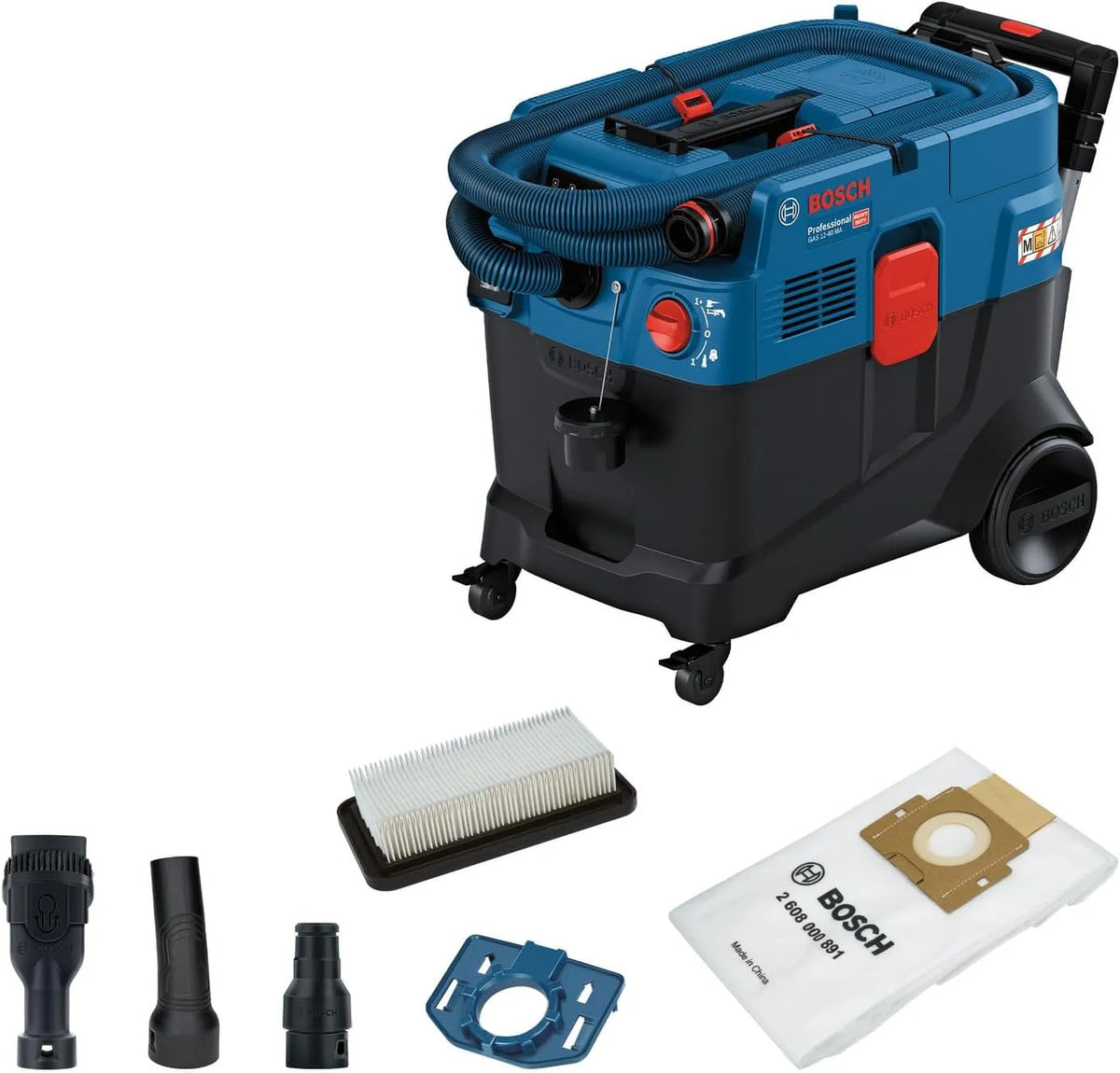 Bosch aspirateur, 1 200 W, y Compris Filtre Principal, Flexible, Combi Brosse, Professional Polyvalent Gas 12-40 MA, AFC, Adaptateur PT
