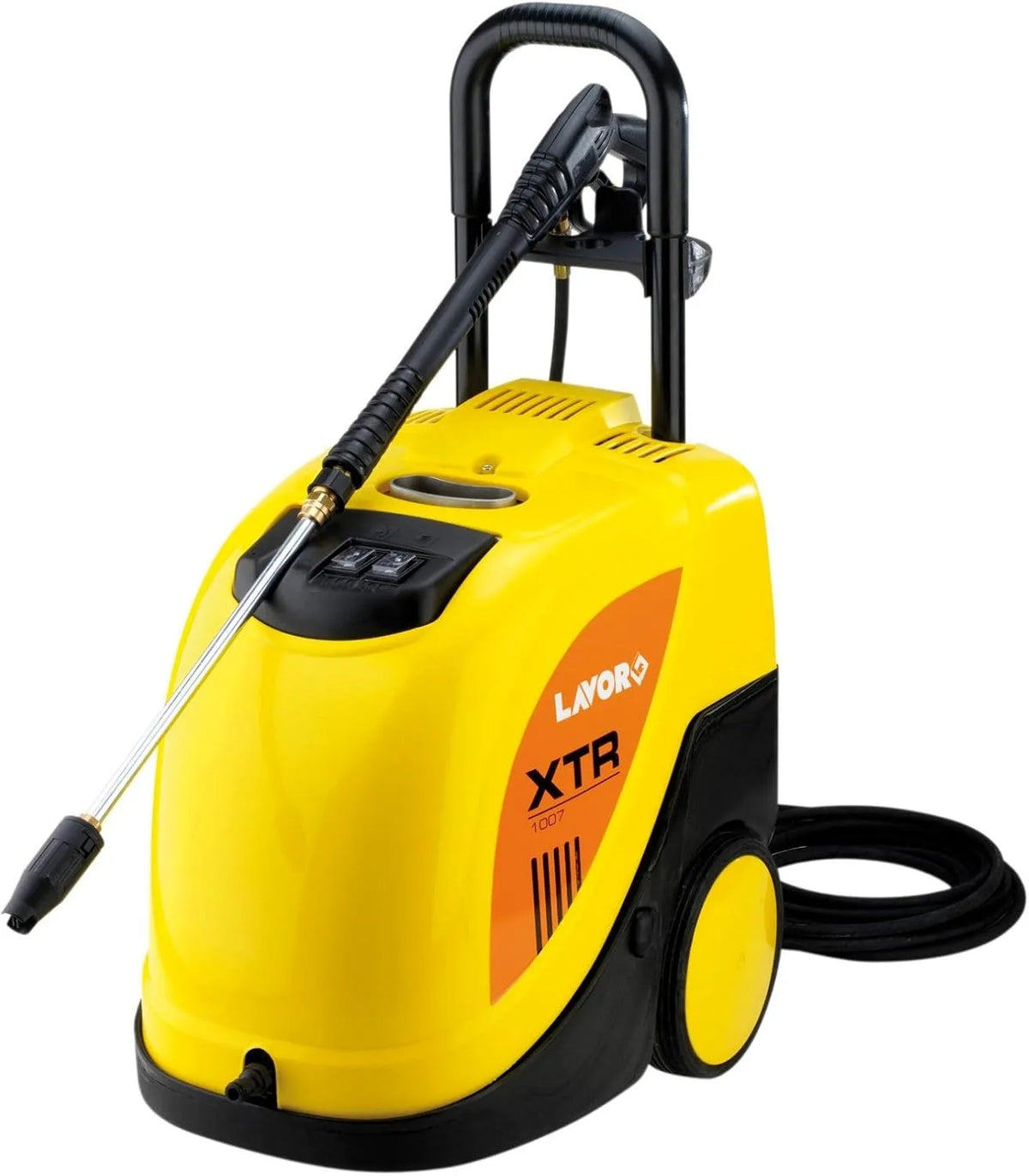 LAVOR 8.052.0814 XTR 1007, jaune, Hidrolimpiadora de agua caliente con manguera profesional motor escobillas 2300 W 135 bares 420 lt, H 33,5 Kg