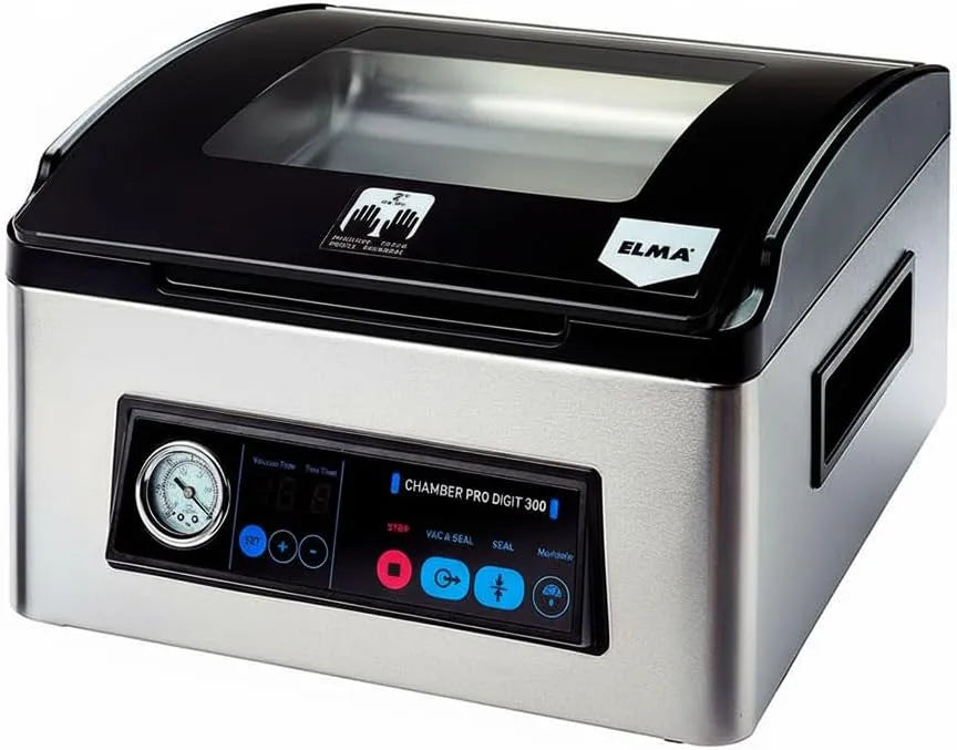 Pro Digit 300 Emballeur sous vide professionnel ELMA Chamber, Barre de Soudure de 30 cm, dimensions 43 x 36 x 23,5 cm, puissance 350 W, Usage Intensif