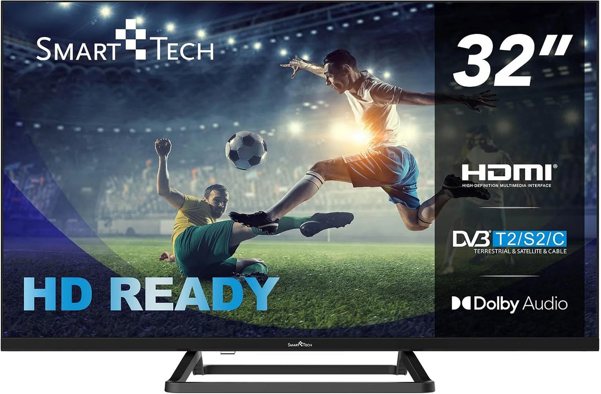 Modèle TV HD LED 32 Pouces 32HN01V3 H.265 3xHDMI Smart Tech, largeur 80cm, 2xUSB, Triple Tuner Dolby Audio