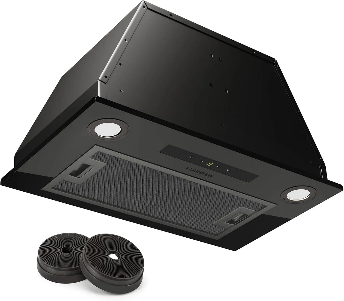 Klarstein hotte aspirante, Hotte de Cuisine avec Lampes LED, Débit d'Air Puissant 439 m³/h, Minuterie, Encastrable 52 cm, Hotte avec Évacuation