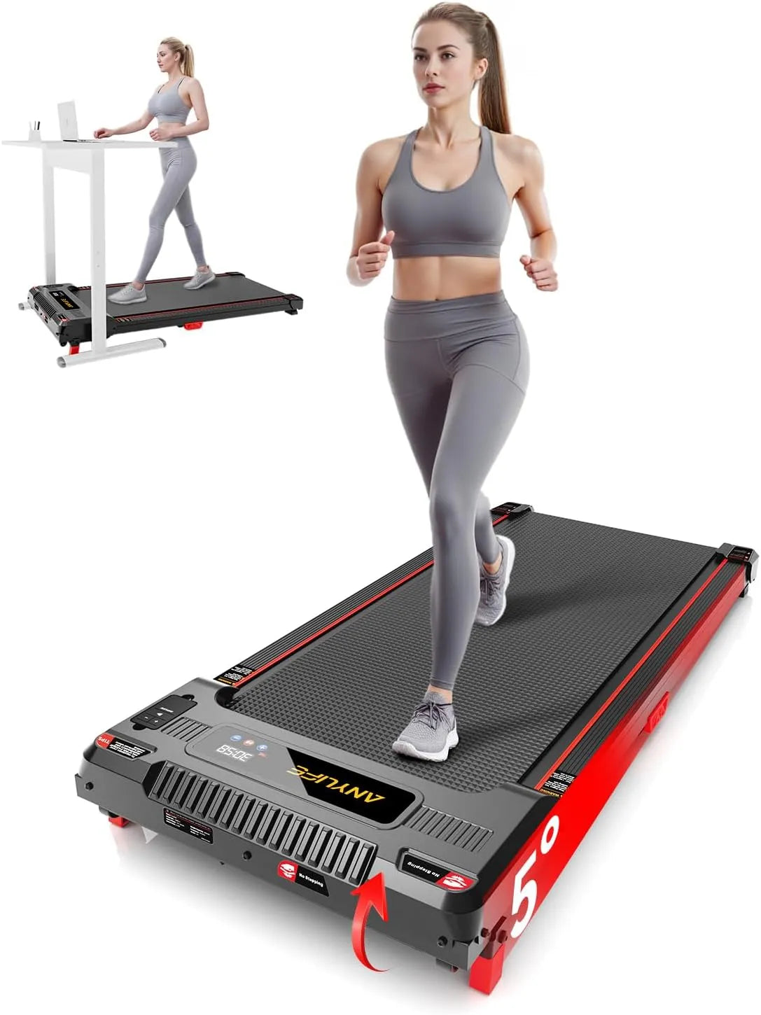 De Course Anylife Tapis, Charge Maximale 150Kg, Télécommande, Tapis de Marche Inclinable, Équipement de Fitness Intérieur, Walking Pad Silencieux