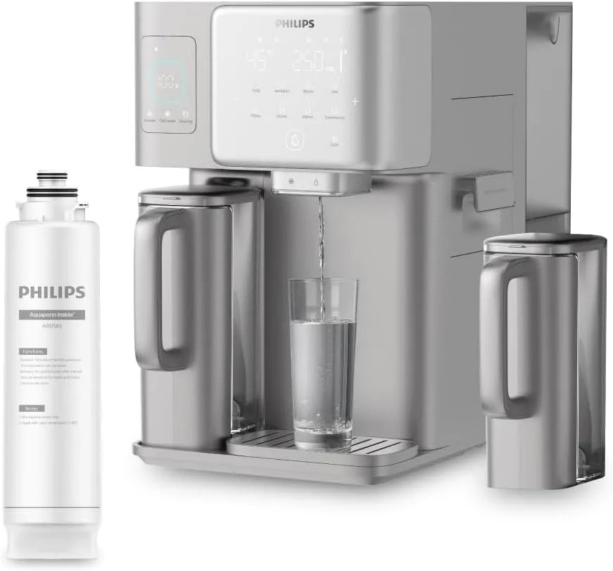 Philips machine à glaçons, Station d'eau à osmose inverse, eau chaude et froide instantanée, UV-C, moniteur TDS, réservoir de 6 litres, intégré
