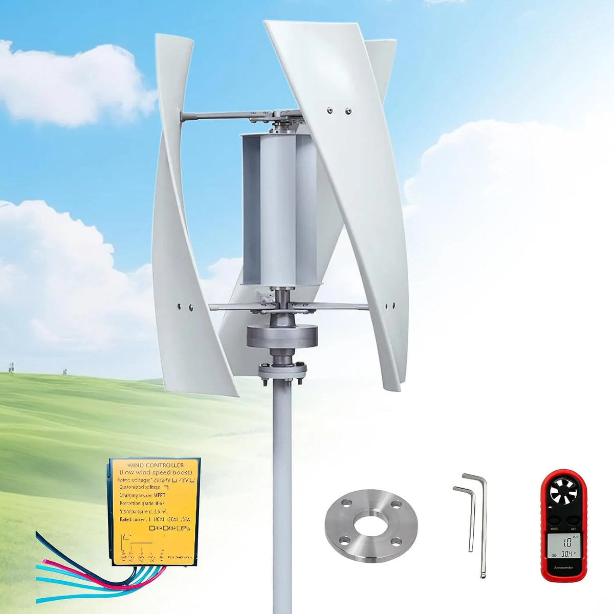 Générateur électrique, DéMarrage à Faible Vitesse De Vent, Bateau, Camping-Car Et Abri De Jardin, éOlienne à Axe Vertical 200 W, Chalet