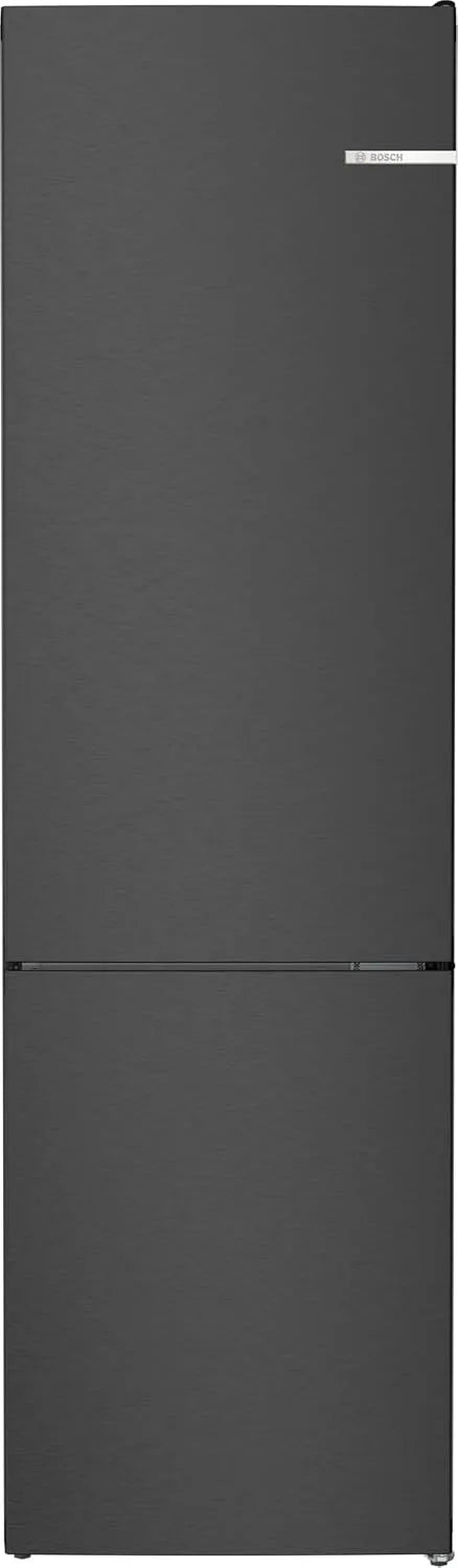 Bosch réfrigérateur KGN392XCF, Série 4, combiné pose-libre, dimensions 203 x 60 cm, Acier brossé finition noire anti-traces