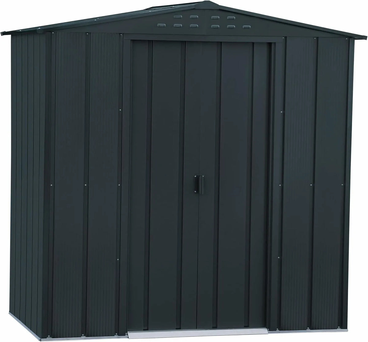 Abri de jardin, en métal, Duramax TOP Shed 6 x 4, 2.17 m², fabriqué en acier galvanisé, Anthracite, structure de toit renforcé