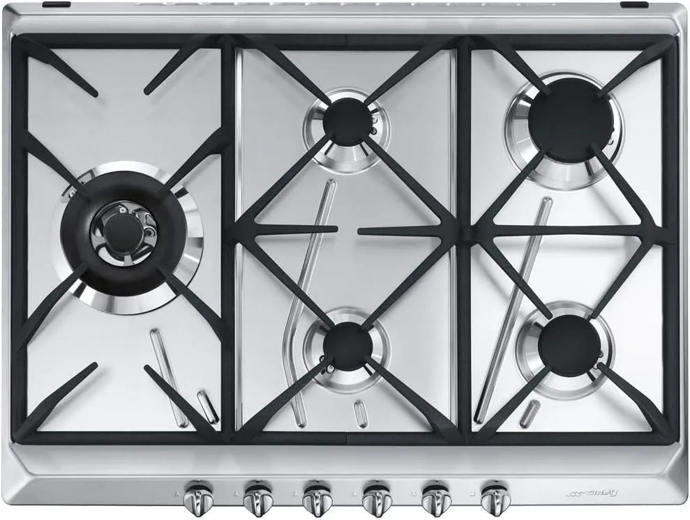 Smeg plaque de cuisson SRV575GH5, de cuisson à gaz UNIVERSAL, Stainless steel
