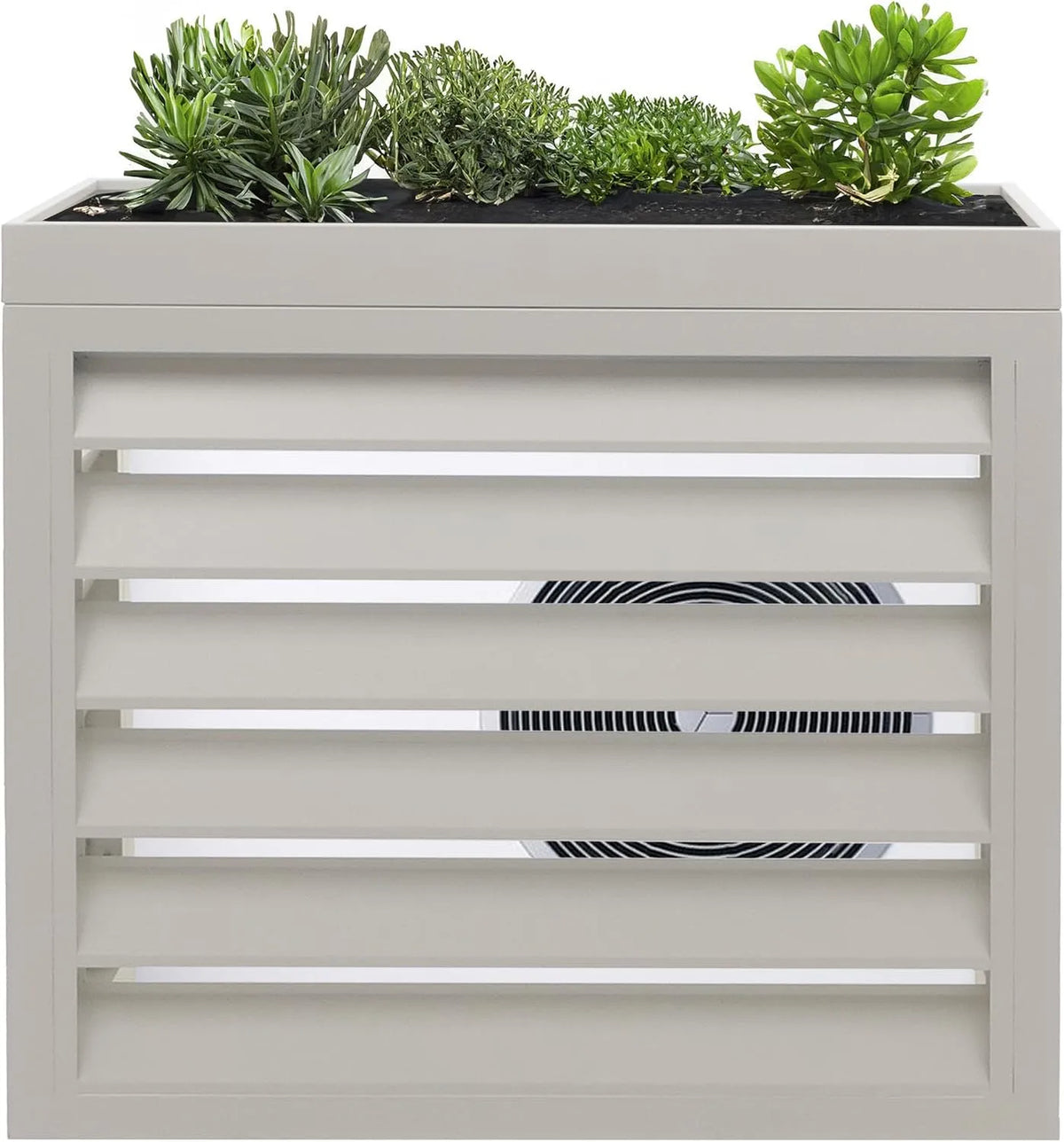 Climatiseur HWC-O43 Mendler Habillage pour, Pompe à Chaleur, Couverture Grille de Protection jardinière, métal 80x90x38cm
