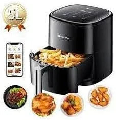 Friteuse à air chaud T22, 11 Programmes, capacité 5L, puissance 1500W -100 Recettes, PROSCENIC, Friteuse sans huile, Ecran LED Tactile, App Contrôle