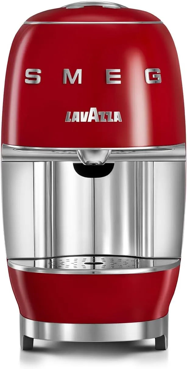 Smeg machine à café 18000454, puissance 1250 W, à Capsules, A Modo Mio, Bac d'égouttage Amovible, Rouge, Réservoir d'Eau 0,9 L, Lavazza
