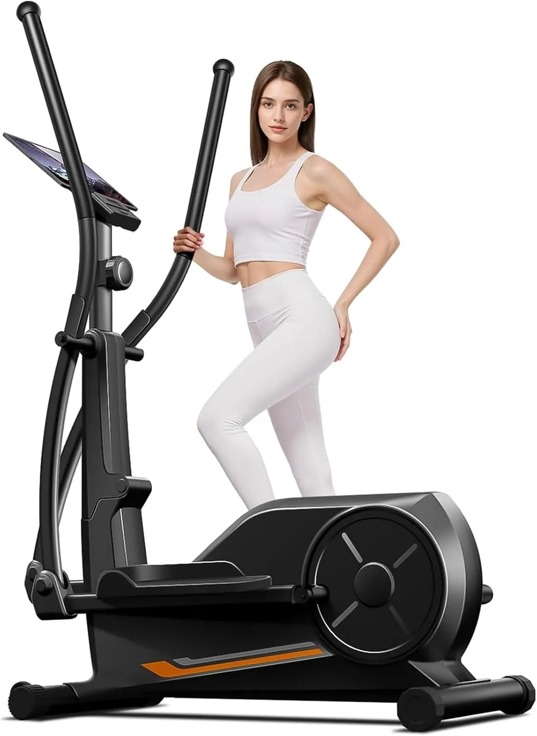 Vélo CURSOR, Longueur de Pas 40 cm, poignées de fréquence Cardiaque, Crosstrainer, d'appartement avec 16 Niveaux de résistance, écran LCD, capacité de