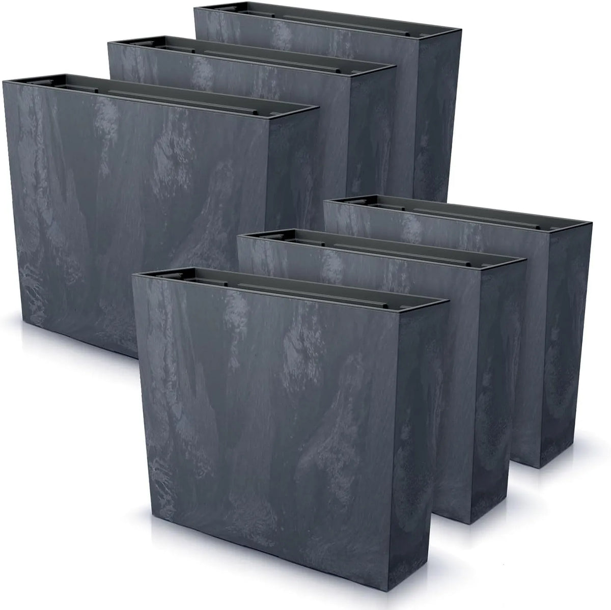 Modèle 58x18x IMJ-Global, largeur 49,8 cm, capacité 44 litres, Pot de Fleur Interieur Exterieur Beton Effect