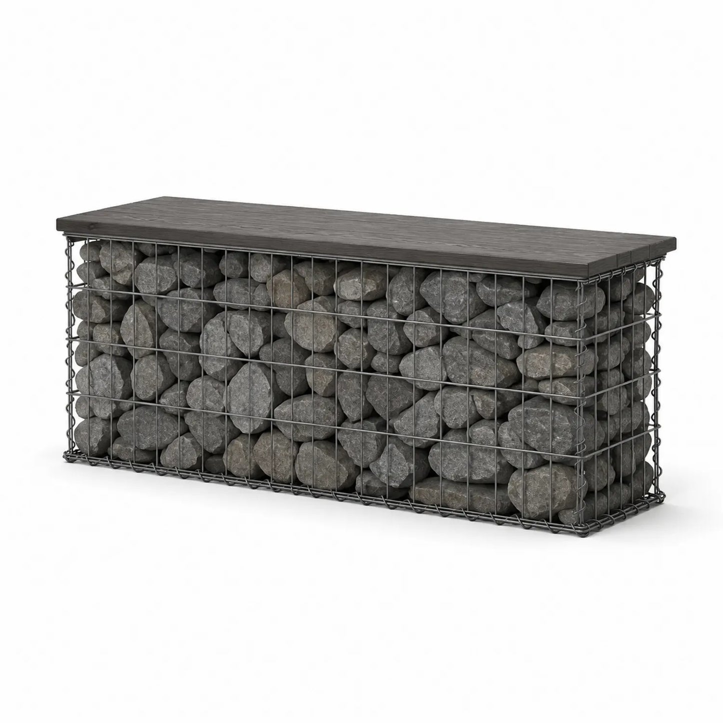 Banc d'extérieur en pierre et métal 120x40x45 cm