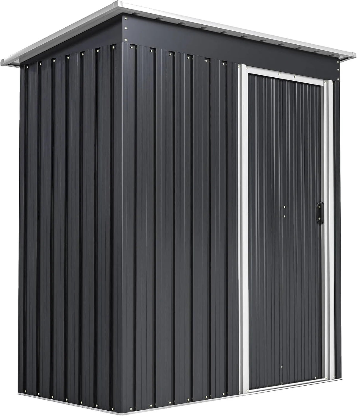 Abri de jardin Outsunny 182H, Remise pour Outils, 1,16 m², dim. 163L x 89l x cm, tôle d'acier finition noire finition blanche