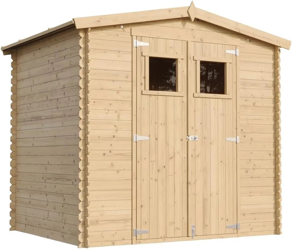 Abri de jardin I236xL226xH218 M369+M369G, en Bois avec Sol TRAITÉ, 4.33 m2 Petit abri à Outils, Stockage extérieur cm, Local à vélos, Toit imperméable