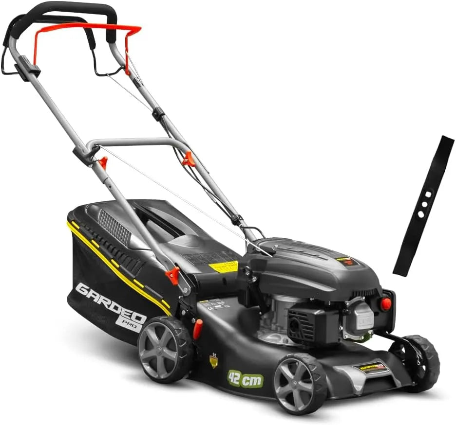 Tondeuse, Thermique autotractée 144.3cc, 42cm livrée avec 2 Lames + Mulching, Gardeo Pro