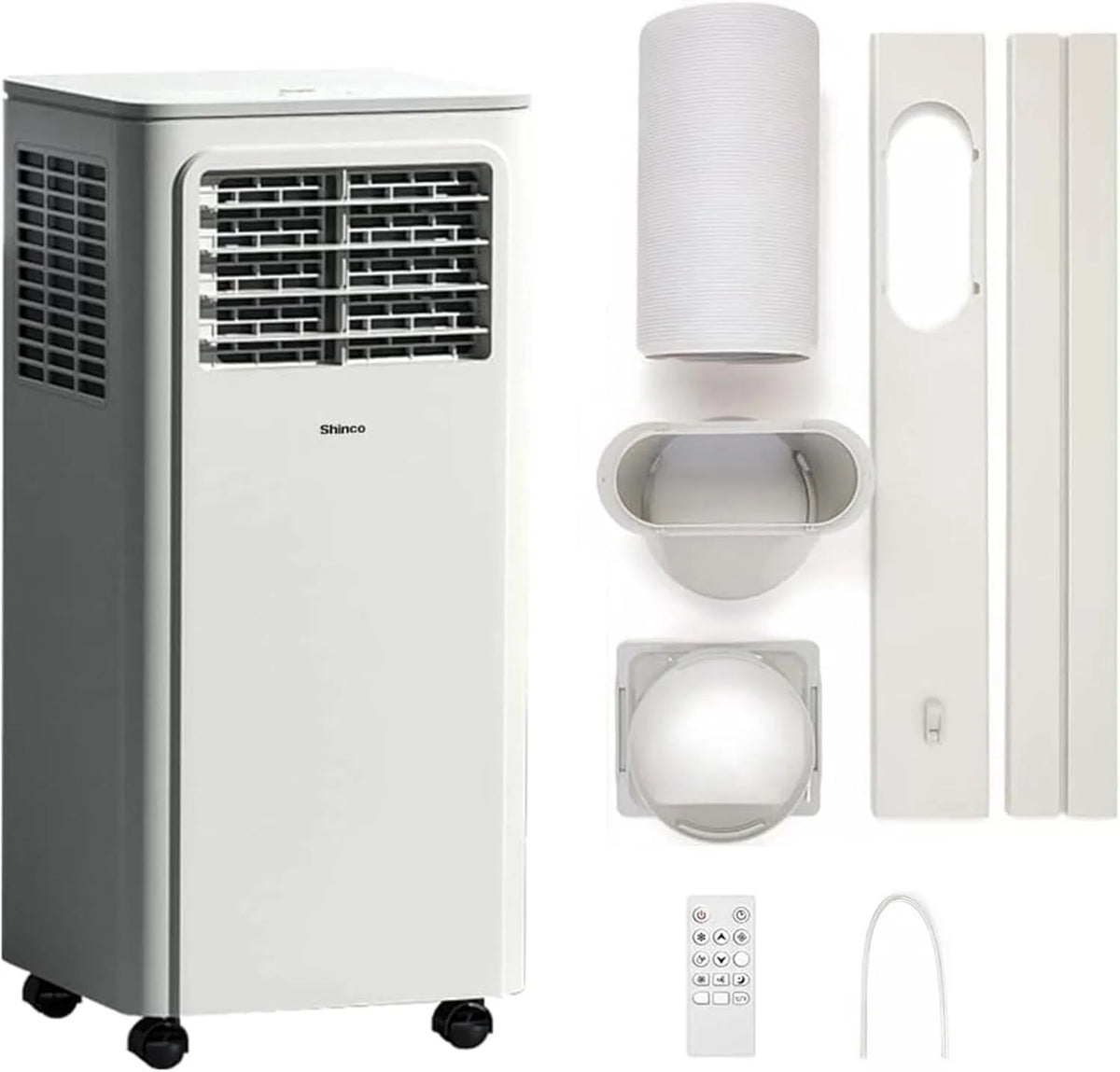 Climatiseur SHINCO, mobile, 7000 BTU 2,05kW, taille de la pièce jusqu'à 54m³, 18㎡, mode sommeil, Refroidir&Ventilation&Déshumidification