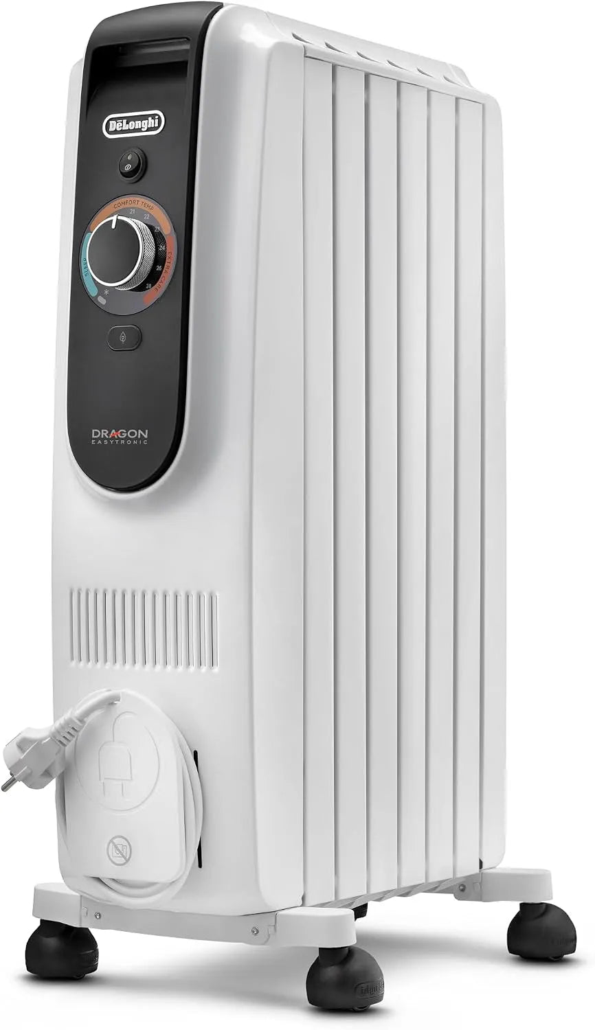 De'Longhi ventilateur TRD50615, interface EasyTronic avec thermostat de sécurité, Dragon EasyTronic Cheminée à 12 niveaux de température