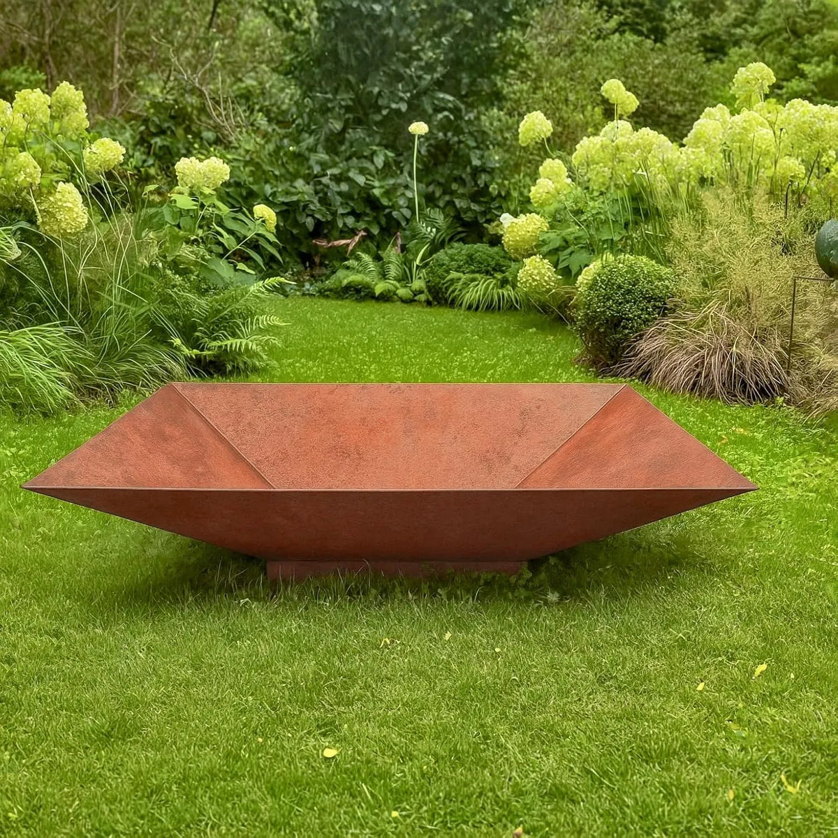 Jardin Carré CORTEN Braséro de, Vasque d'eau 2-en-1