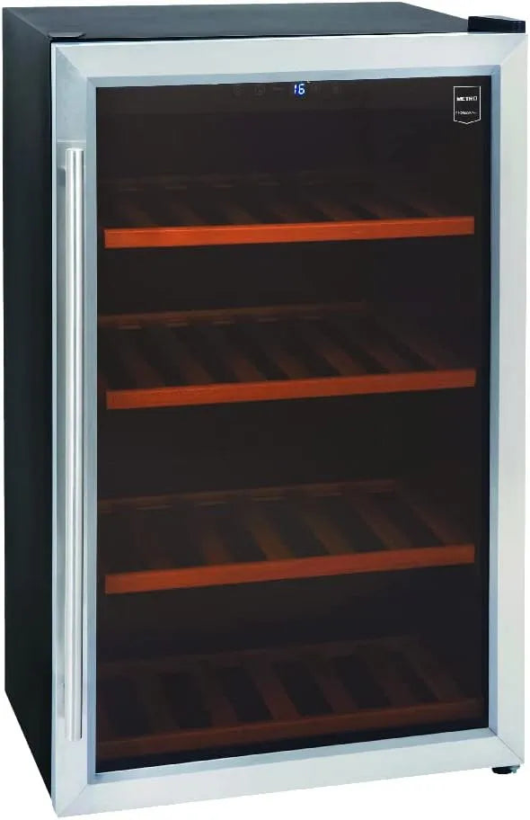 Cave à vin GWC2040 METRO Professional, acier inoxydable, dimensions 54 x 54.3 x 83 cm, 40 bouteilles, finition noire, finition argentéeé