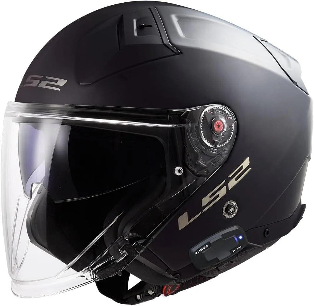 Casque moto LS2 OF603 Infinity II, jet de moto avec pare-soleil et intercom Open Face Taille S