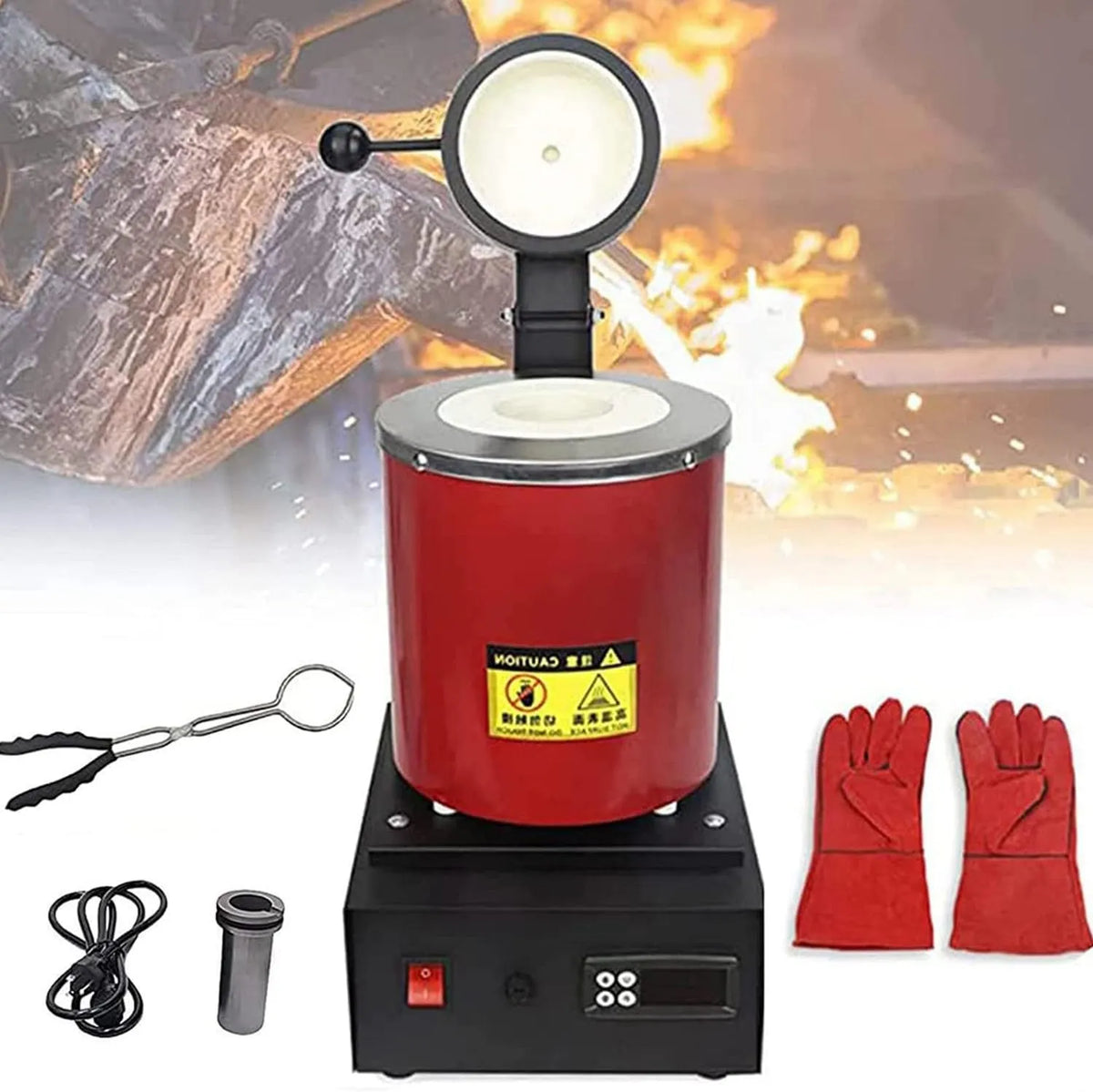 Four 1150 2102 Red-3KG LINCYS, Machine Fusion d'acier Or-finition argentée, de Fusion Électrique pour Métaux