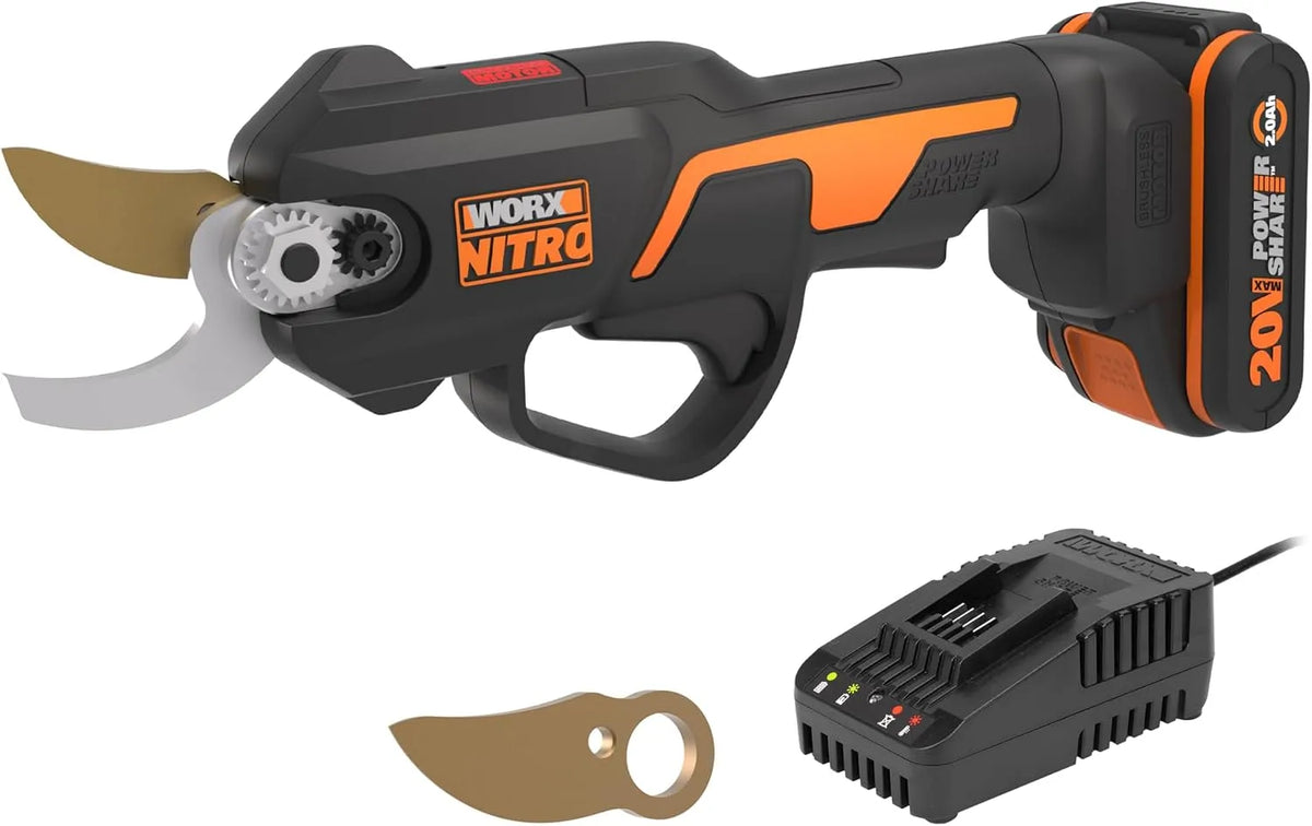 Worx NITRO Sécateur Électrique sans Fil 18V WG330E.1, tension 20V Max, tension 18V, avec Batterie et Chargeur