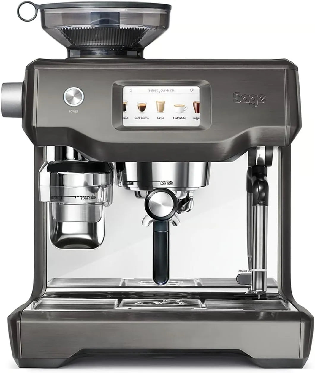 Sage machine à café, The Oracle Touch, à Grain avec Mousseur à Lait, Automatique, Acier Inoxydable finition noire