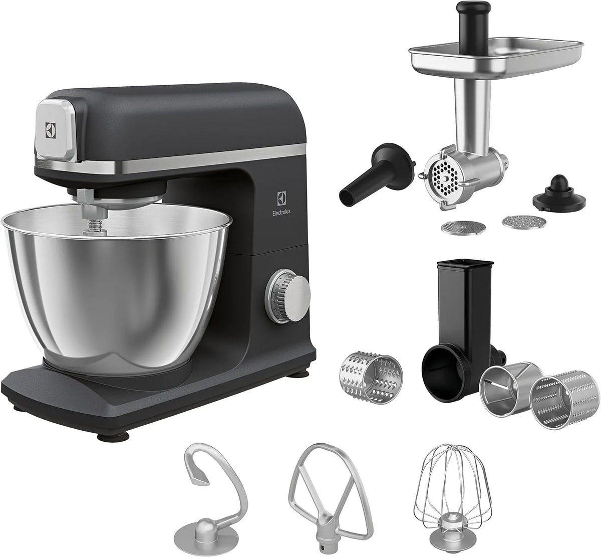 Electrolux robot de cuisine E5KM1-6GBP, capacité 5 L finition noire, finition grise 1200 W
