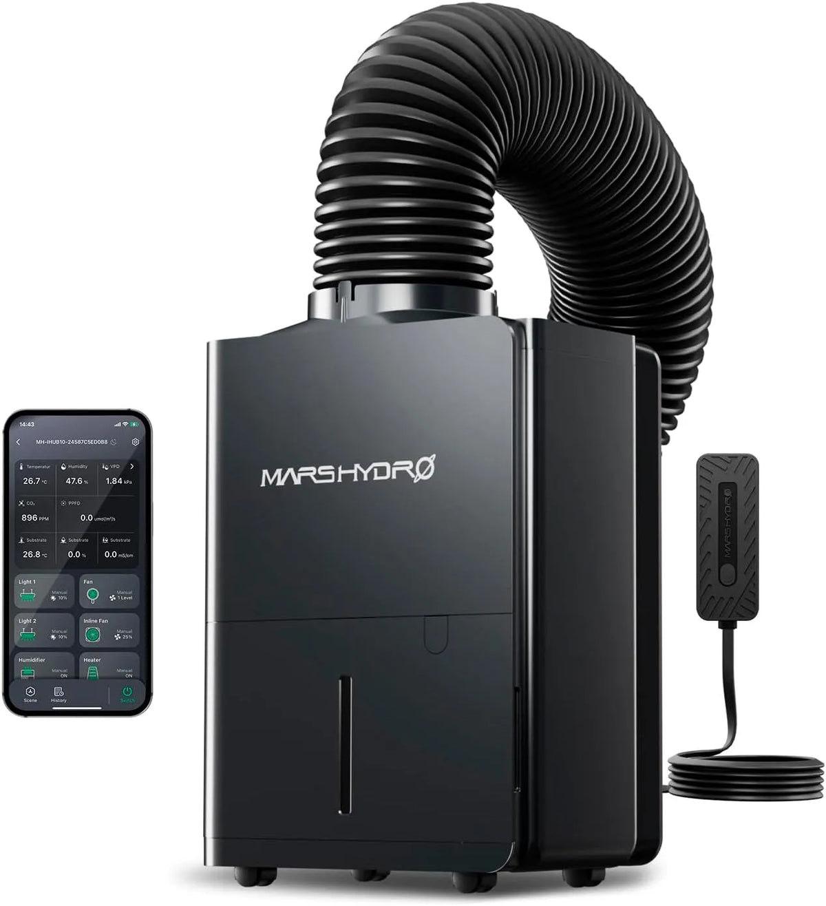 Régulateur d'humidité MARS HYDRO, Régulateur d'humidité 12 L, Pour tente de culture et jardin d'intérieur