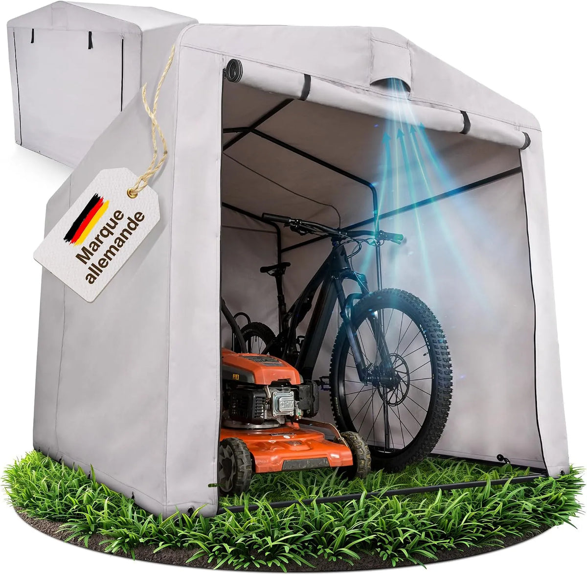 Vélo 600D Abri, pour vélos électriques, Résistant au Vent, Outils de Jardin, extérieur, imperméable 160x220x165 cm, Tissu Oxford avec revêtement PU