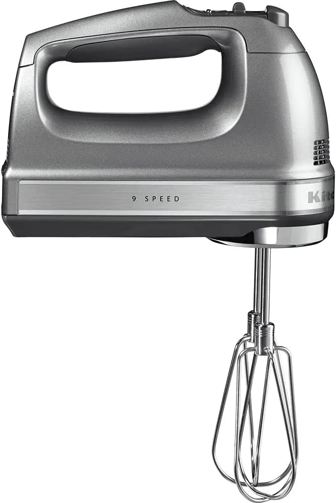 KitchenAid mixeur, puissance 85 W, Soft Start et écran LED, fouet ballon, finition argentée, Batteur électrique 9 niveaux de vitesse