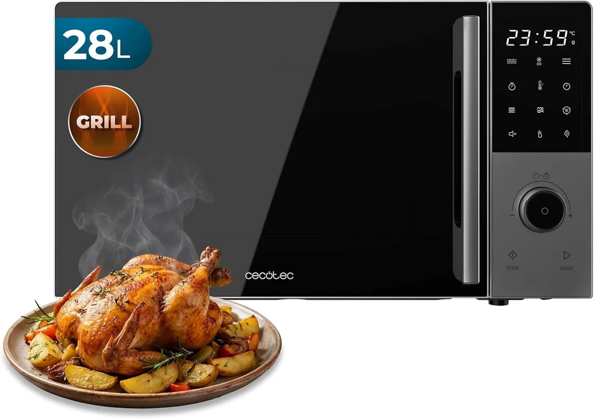 Cecotec four à micro-ondes, 8 Programmes, Convection 2200W, Plateau 315mm, Sécurité Enfants, Numérique avec Grill 28L Proclean 2800. 900W, Grill 1200W