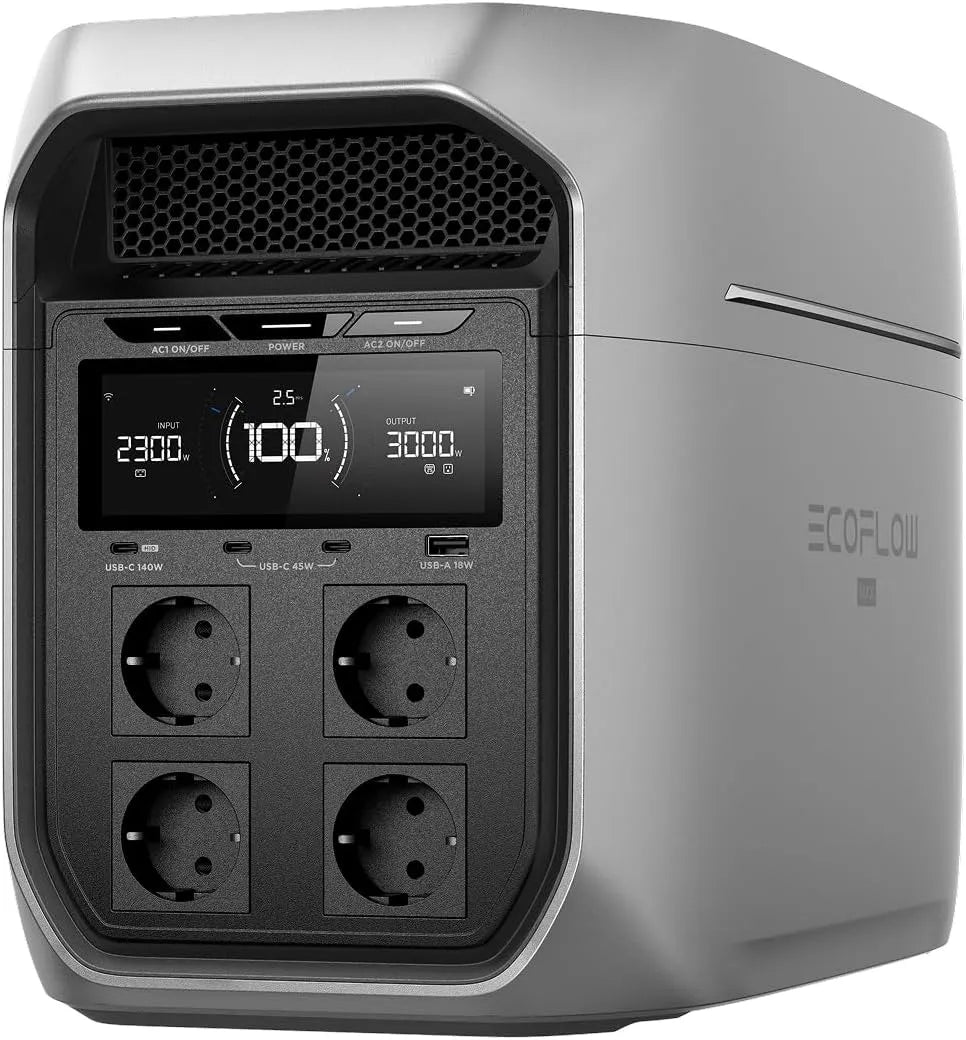 Station électrique portable LiFePO4 CA 3000 W ASI 10, Portable EF EcoFlow Delta 3 Max Plus 2048 Wh, générateur Solaire pour Maison, Sortie, ms, RV