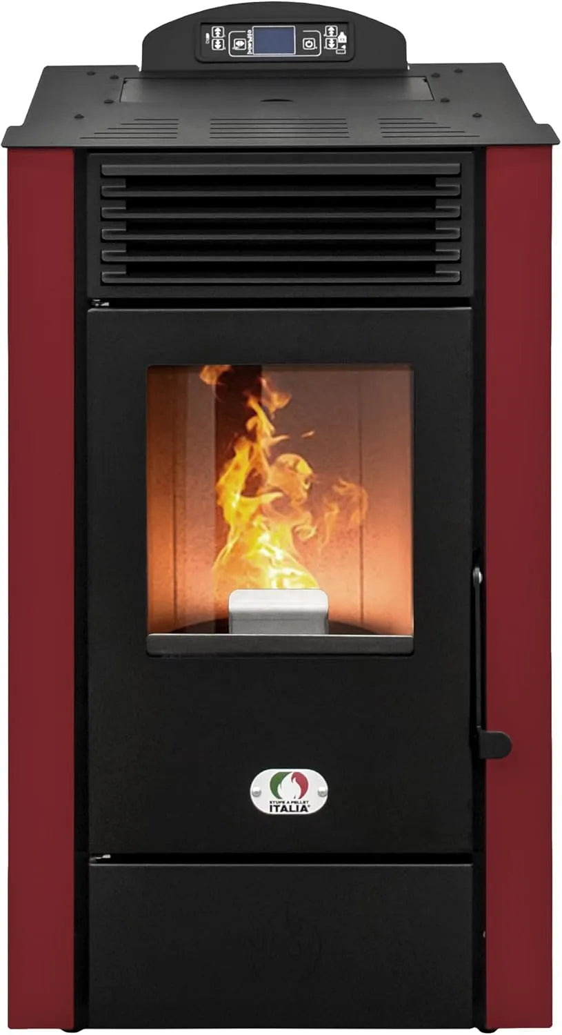 Poêle à granulés 20H, STUFE A PELLET ITALIA Alaska 10 KW WiFi, WiFi 5 niveaux de vitesse et, Puissances