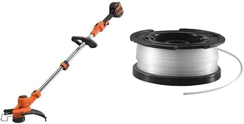 Black+Decker Coupe-Bordures Automatique, Fil de ⌀1,5 mm, 2 Poignées & Bobine de Rechange pour Coupe-Bordures, Mode Dresse-Bordure, largeur 33 cm