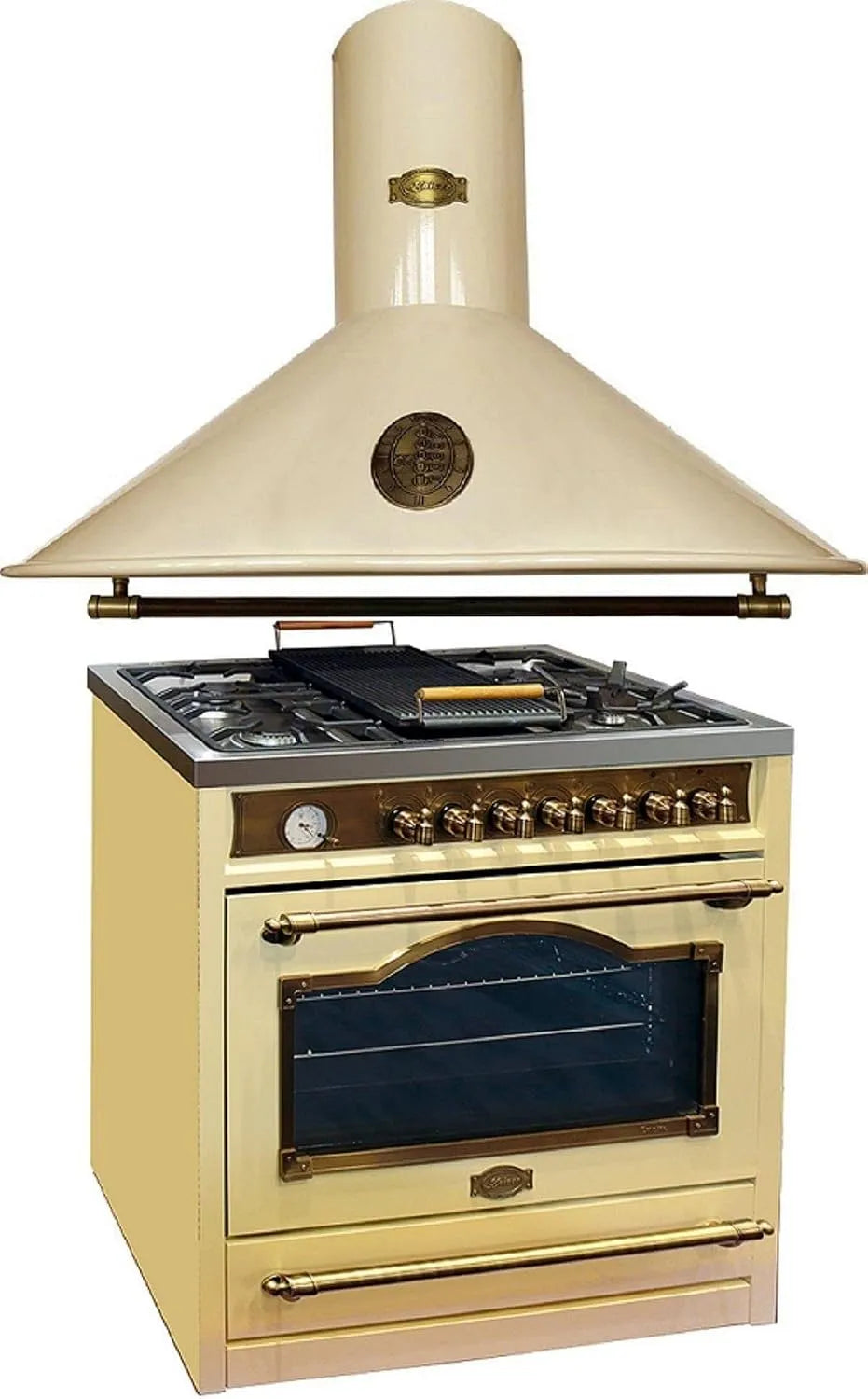 Cuisinière HGE 93555 9423 Kaiser, électrique à gaz rétro 90 cm +hotte aspirante, ElfEm+A ElfBE Eco