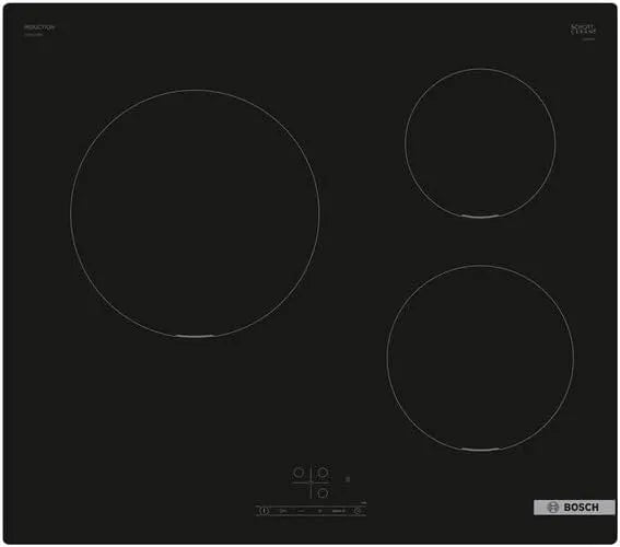 Bosch plaque à induction PUC611BB5E, Puissance 4600 W, Série 4, largeur 60 cm, finition noire, 3 Feux