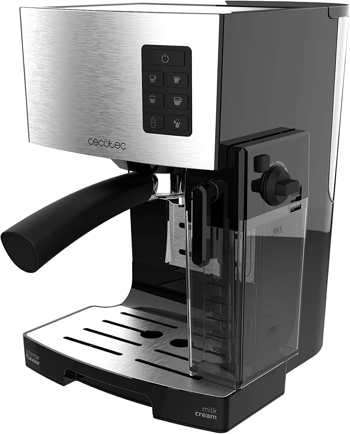 Cecotec machine à café 20Bars, Express Semi-Automatique Power Instant-ccino 20. Réservoir de Lait, puissance 1450W., Cappuccino en Une Seule Étape