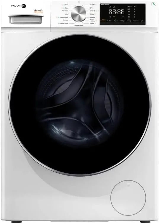 Lave-linge 1400 FLSF10614IDW/1, Séchant frontal 10kg, poids 6kg Tours, min finition blanche