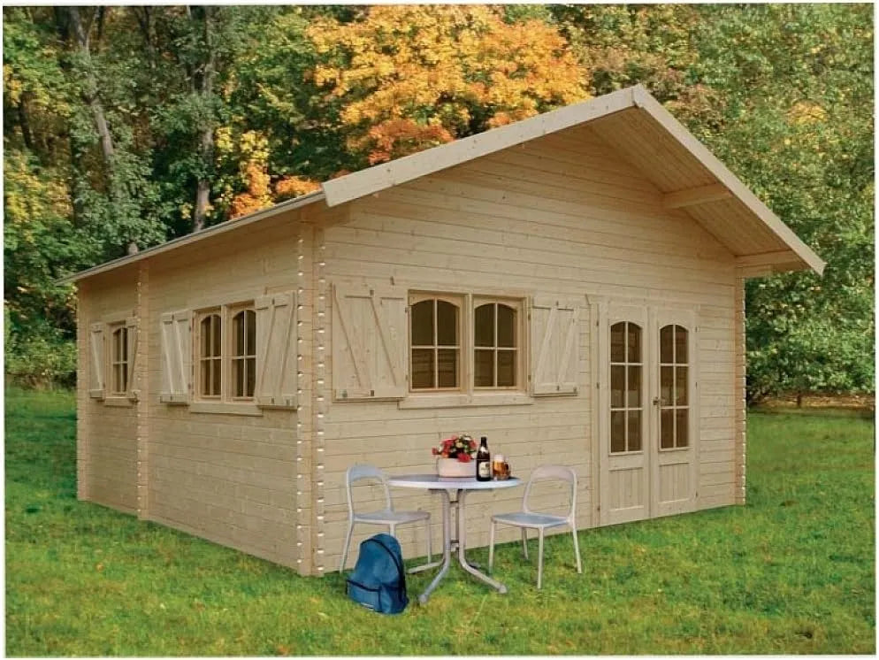 Abri de jardin, finition blanche, Maisonnette Chalet de Jardin Week End