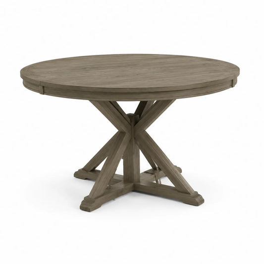 Table ronde en bois marron 120 cm