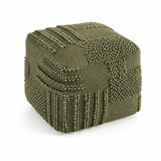 Pouf carré en coton tressé