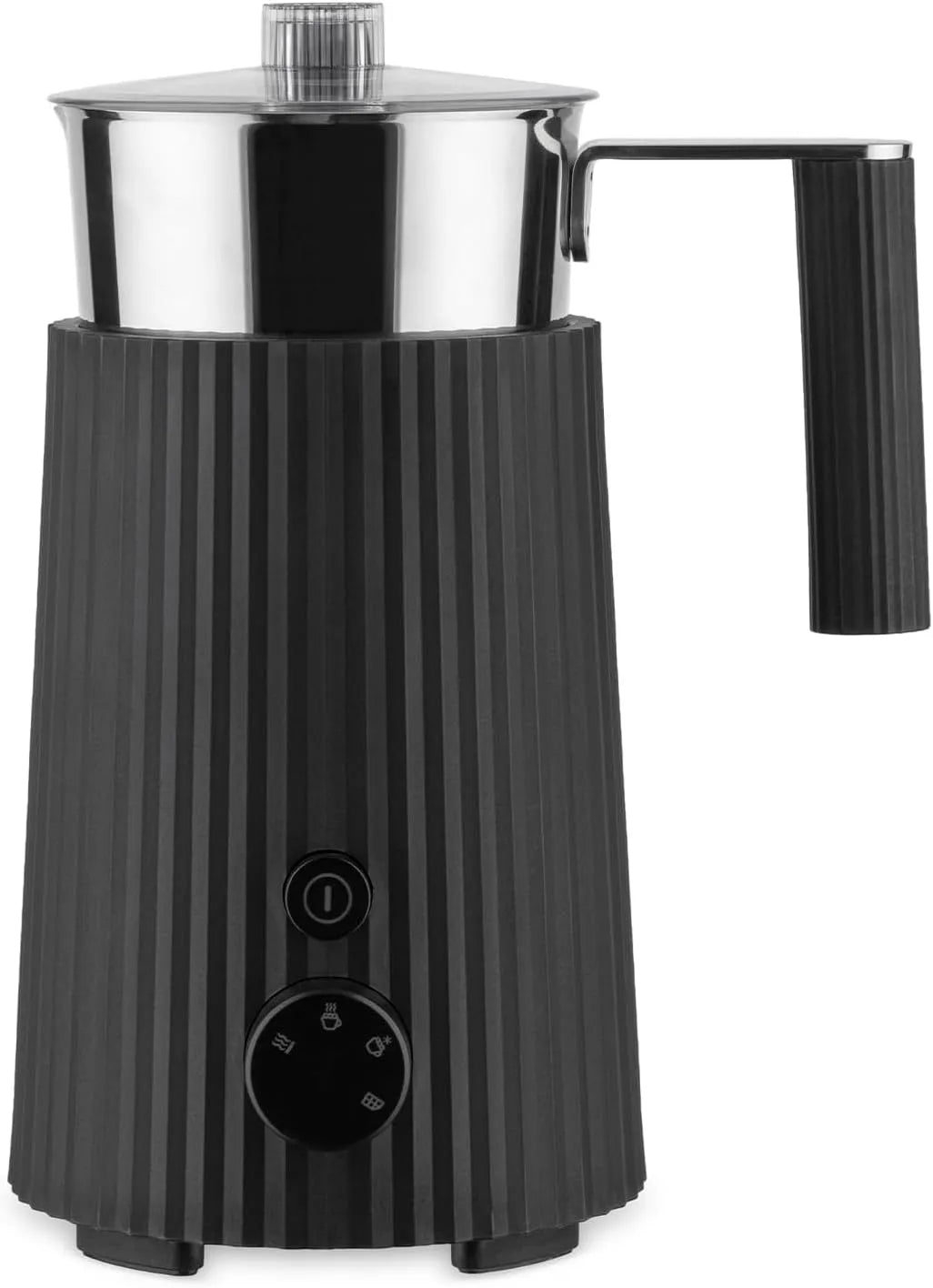 Modèle B MDL13 Alessi Plissé, 35 cl, en Résine Thermoplastique, Carafe en Acier Inoxydable 18/10, Fiche Européenne 600 W, finition noire