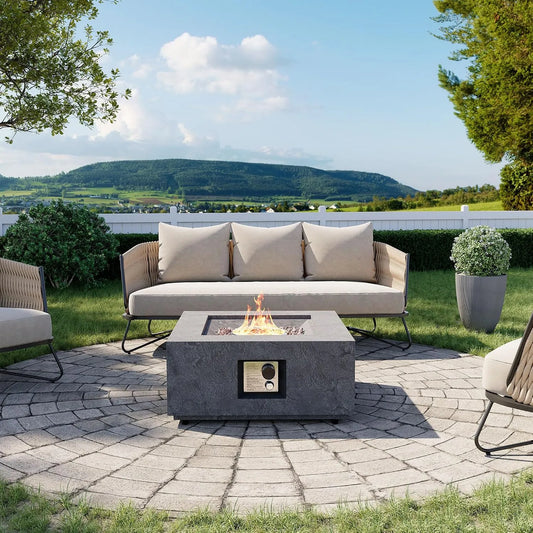 Au Propane pour extérieur Cosiest Foyer, Foyer carré à gaz de 71,1 cm pour terrasse extérieure, Pierres de Lave gratuites, certifié