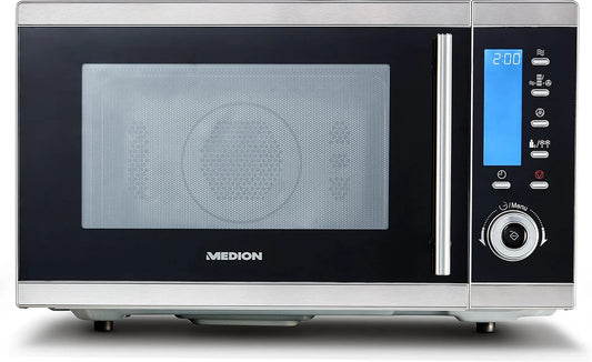 Gril MD 15501, MEDION Four micro onde avec, capacité 25 L, puissance 900 W, grill 1100 W, air chaud 2500 W, 10 programmes automatiques