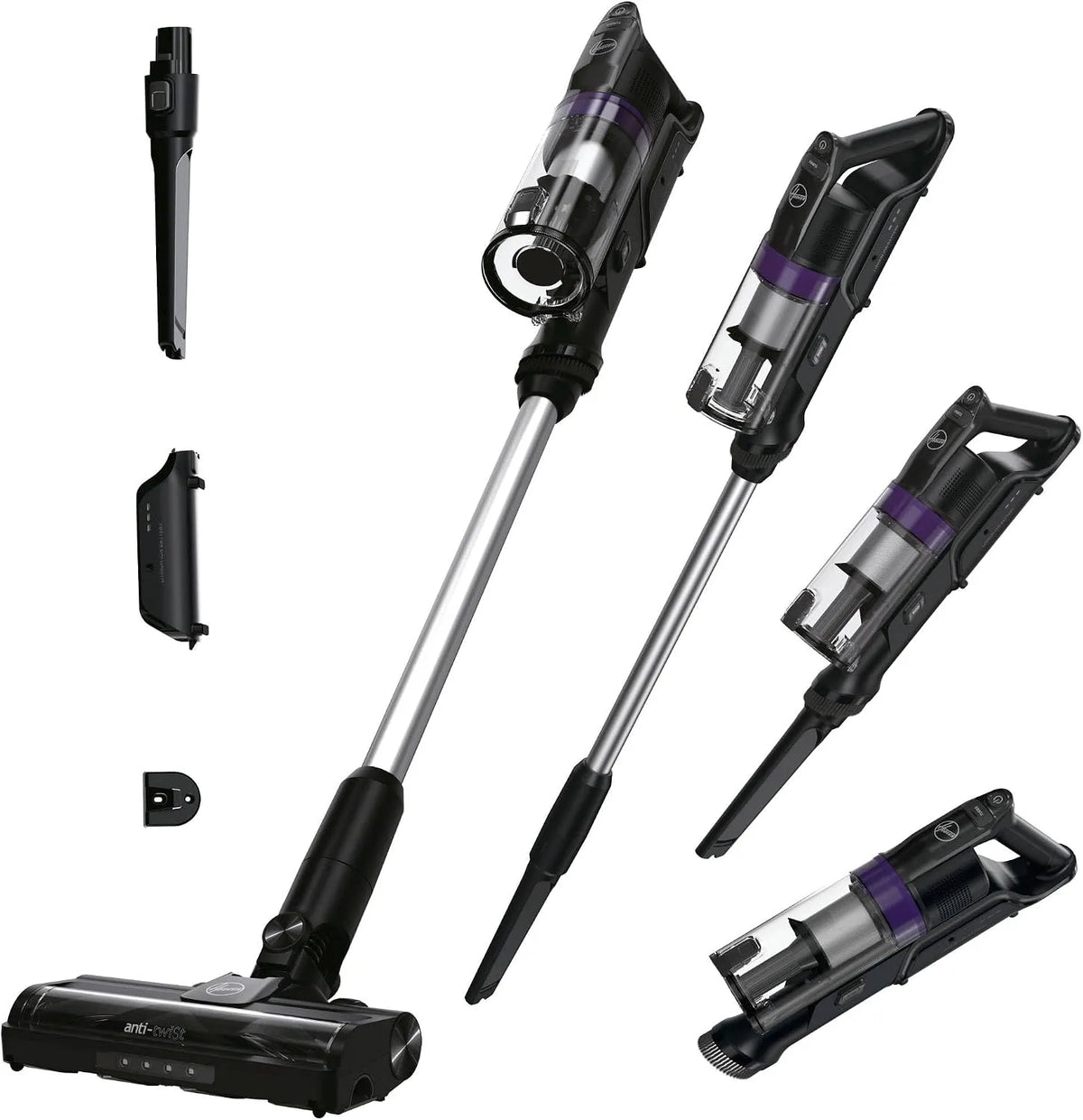 Hoover aspirateur balai HF1, Plus sans Fil Puissant Léger,165W, Vidage 1 clic, Position Parking HF1PZ10H, Mode Turbo, Brosse Anti-emmêlement
