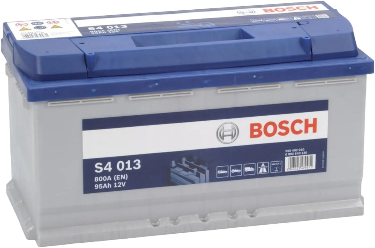 Bosch S4 013 Batterie Auto 95 A, Batterie 12 V, dimensions 354 x 175 x 190 mm, 800 A, Plomb-acide pour Véhicules sans Système Start, Stop, Droite