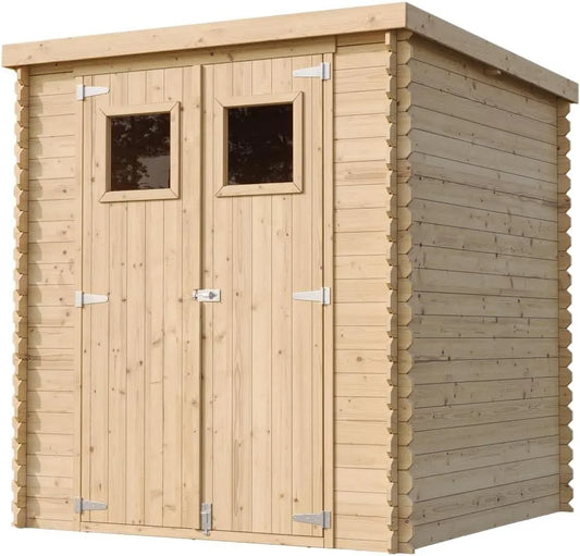 Abri de jardin TIMBELA M309 l204xL204xH200 cm/3.53, Local à vélos, Petit abri à Outils, fenêtres, en Bois, Stockage extérieur cm, modèle cm